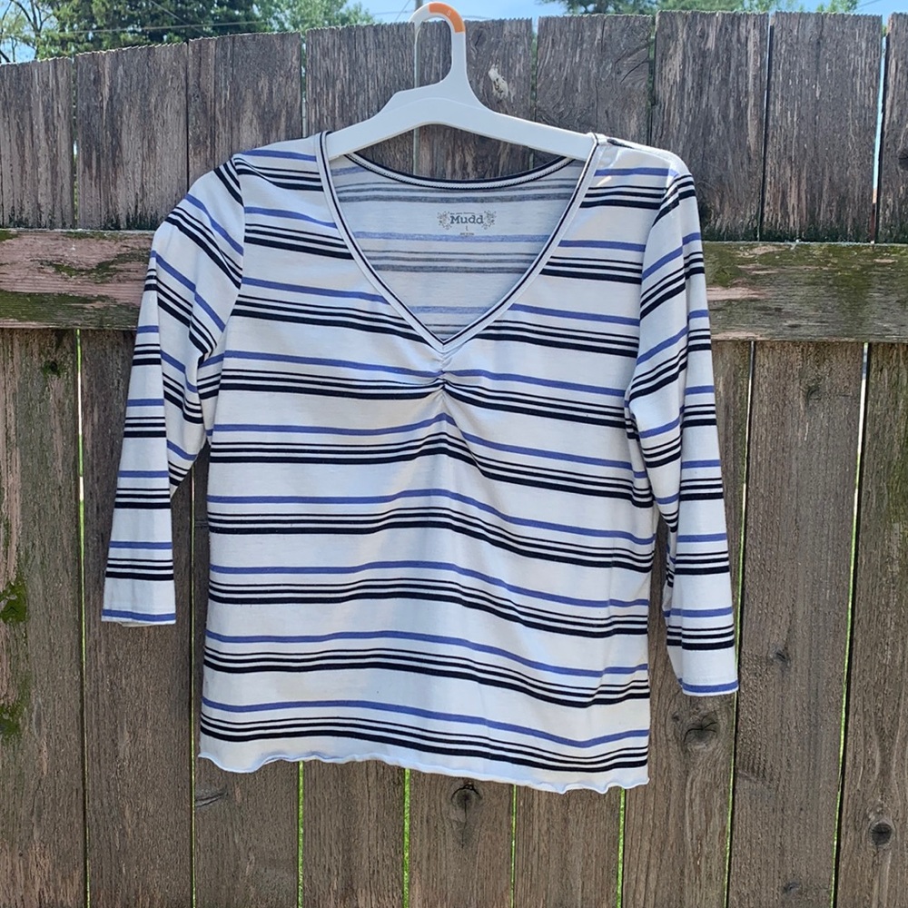 Large Mudd quarter sleeve striped top